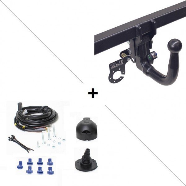 Attelage Rigide Fixe Pour Dacia Sandero Stepway 2009-2012 + Faisceau électrique 7 Broches Universel - Traction 1350 Kg